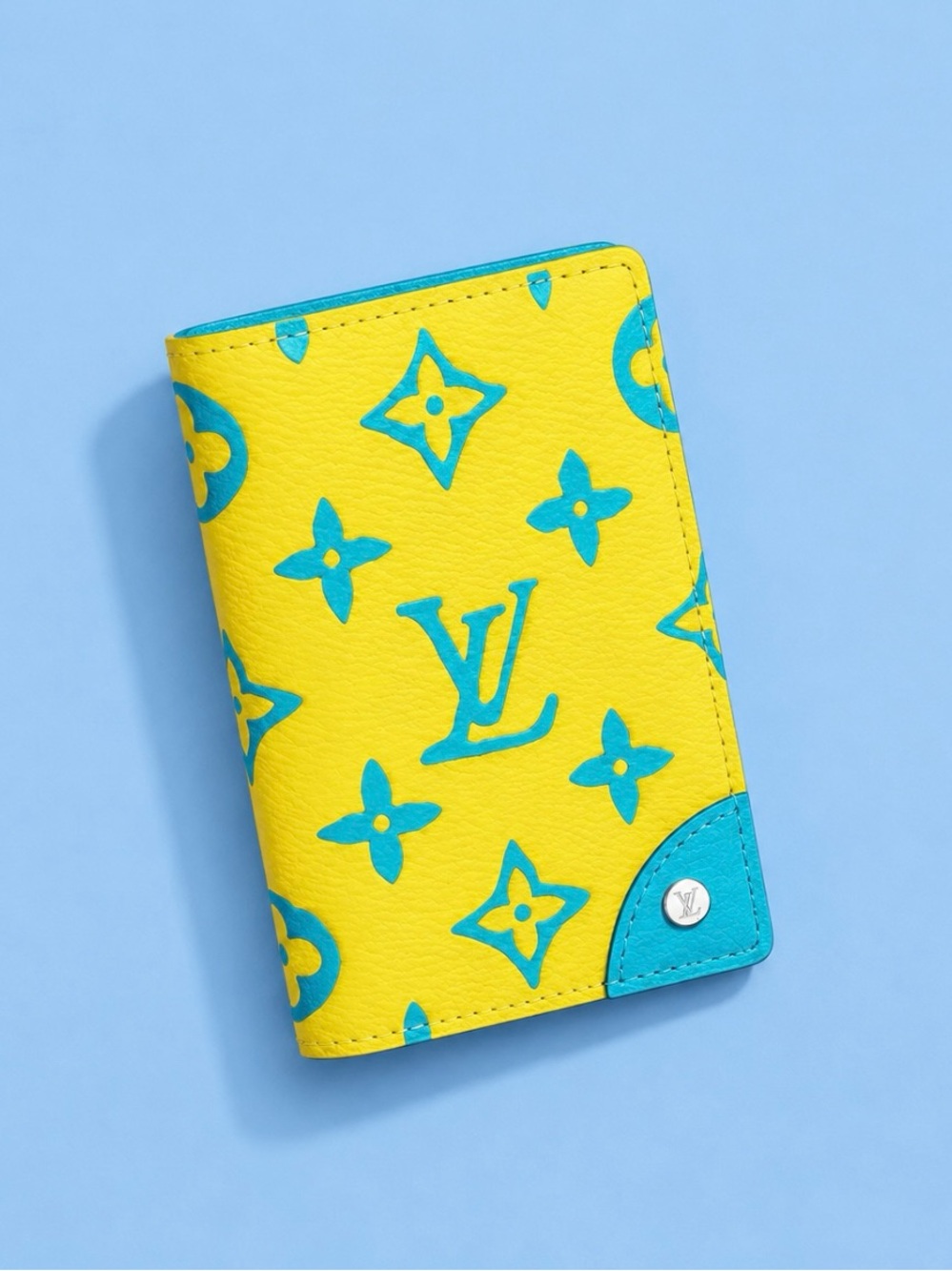 🔥 LOUIS VUITTON Pocket Organizer in bright yellow and blue.